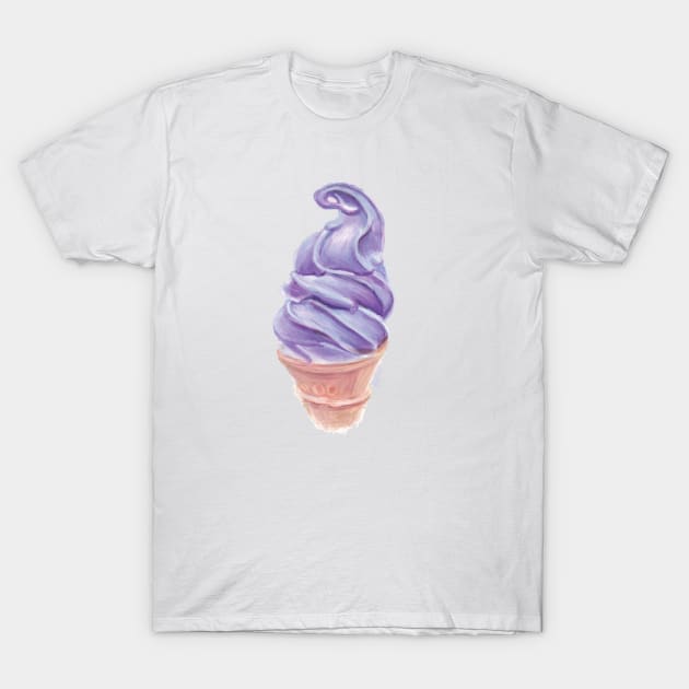 Purple Pencil-drawn Ice Cream Cone T-Shirt by colourofoctober